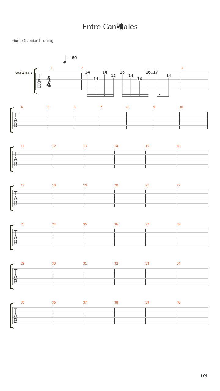 Entre Canibales吉他谱