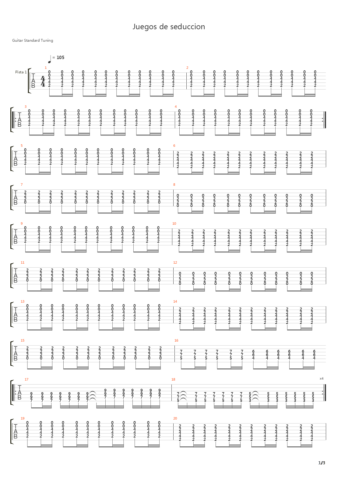 Juegos De Seduccion吉他谱