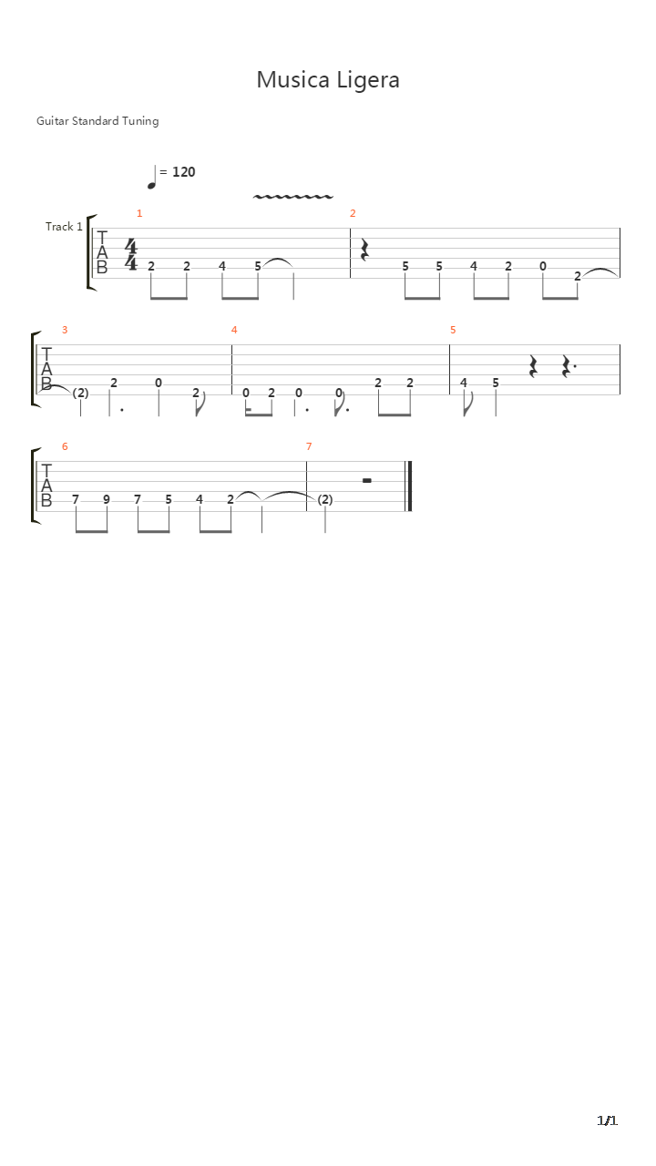 Musica Ligera吉他谱