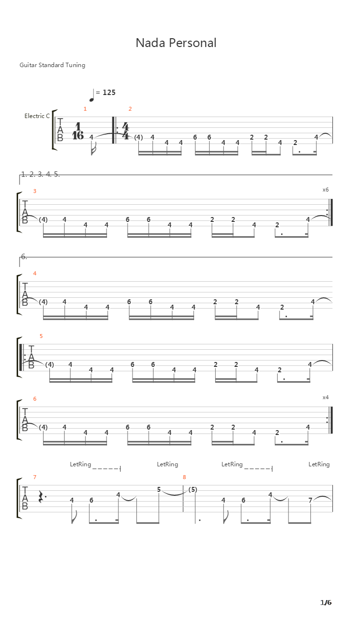 Nada Personal吉他谱