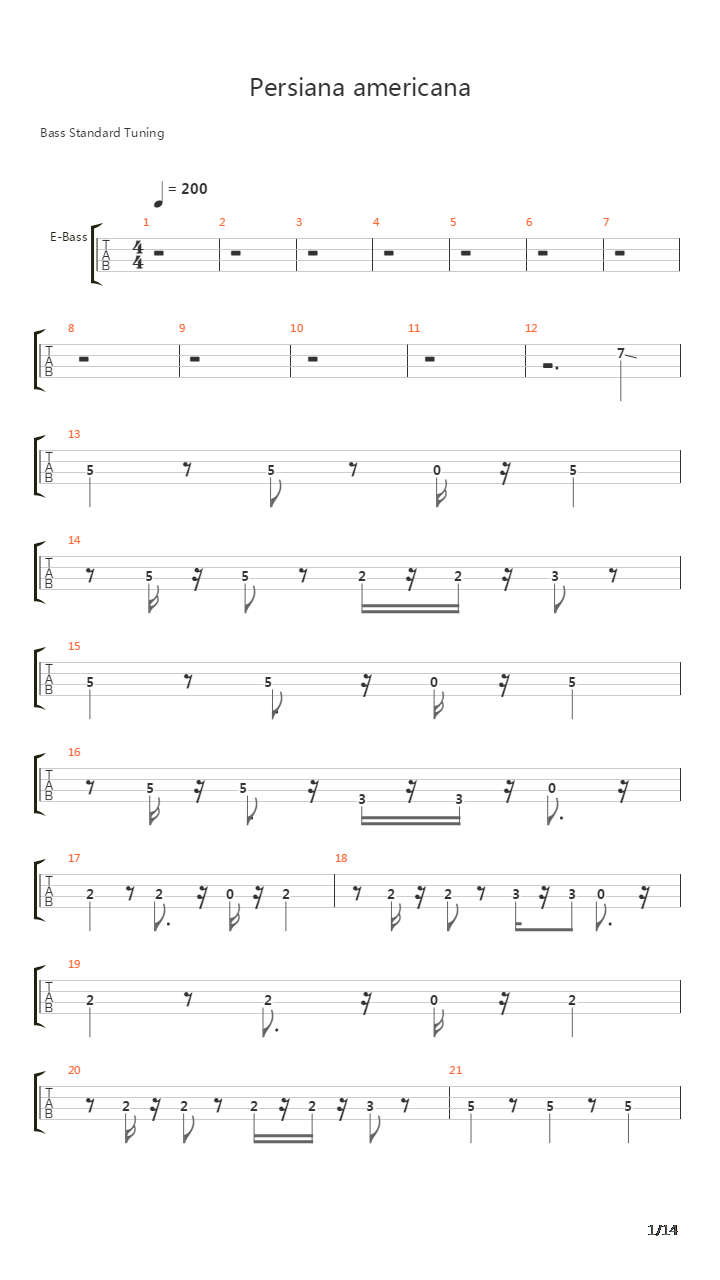 Persiana Americana吉他谱