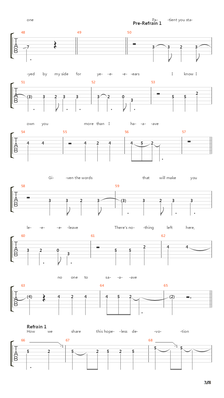 The Words吉他谱