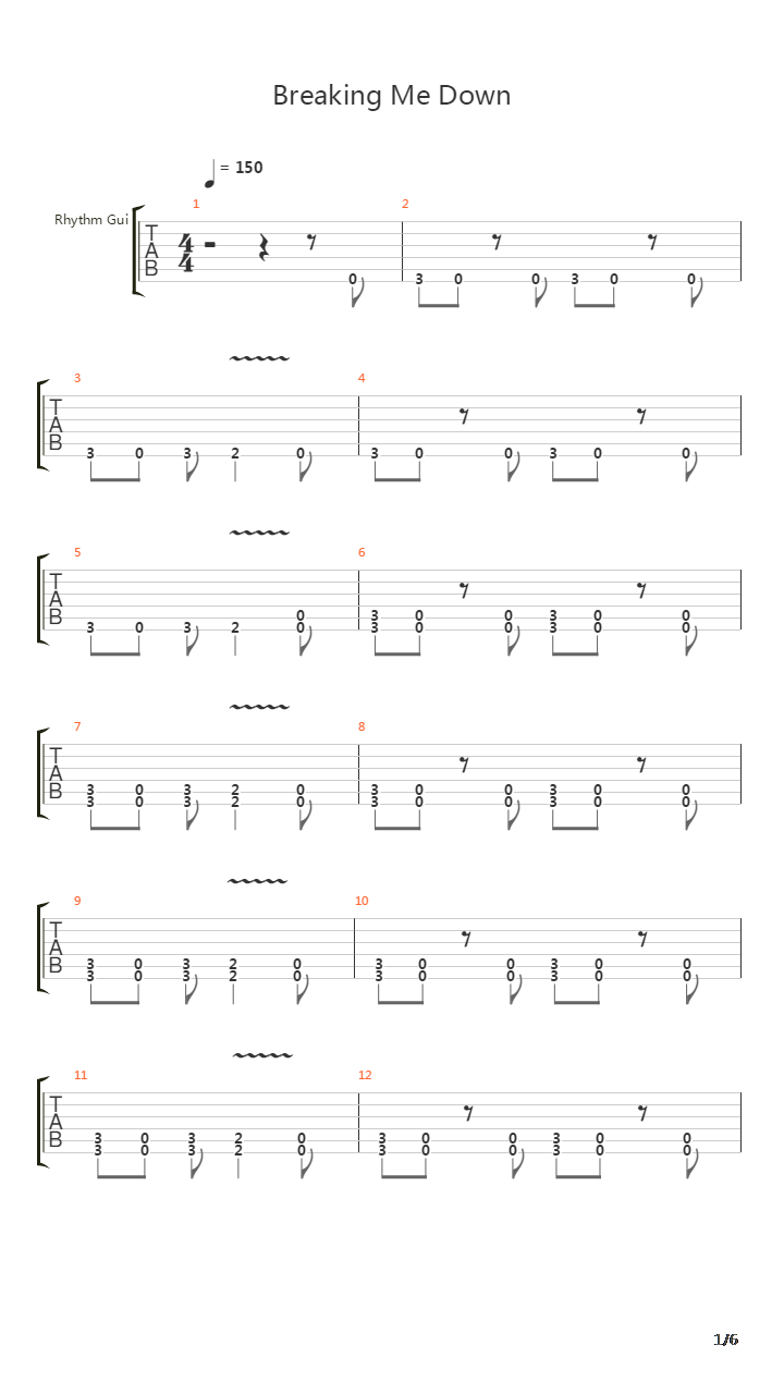 Breaking Me Down吉他谱