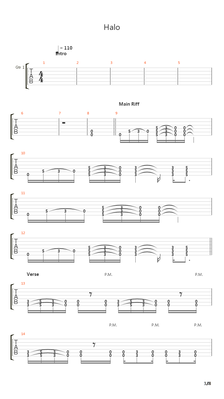 Halo吉他谱