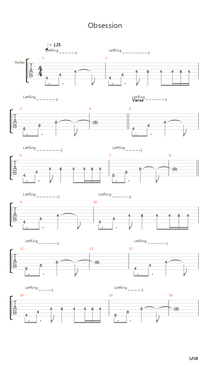 Obsession吉他谱
