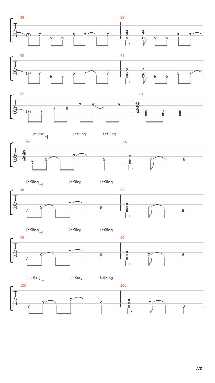 Falling吉他谱