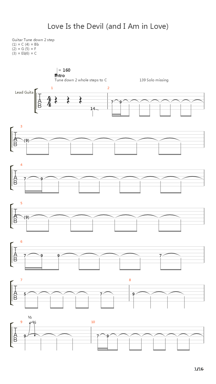 Love Is The Devil And I Am In Love吉他谱