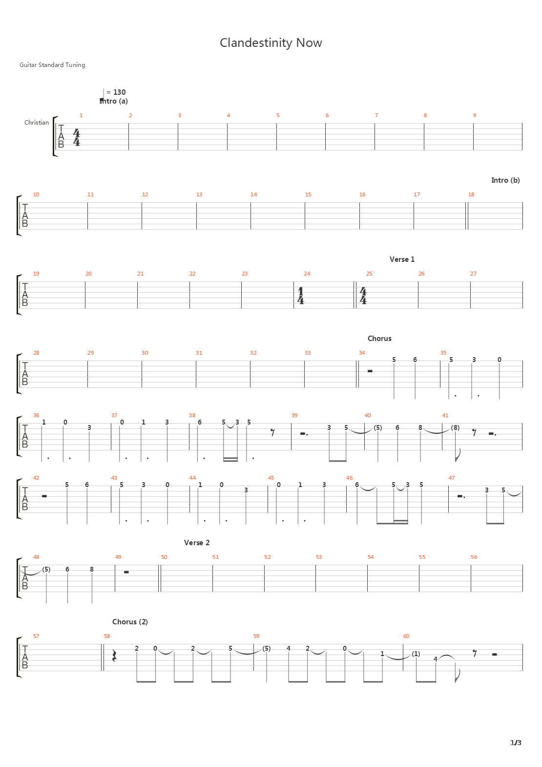 Clandestinity Now吉他谱