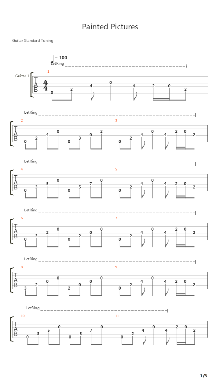 Painted Pictures吉他谱
