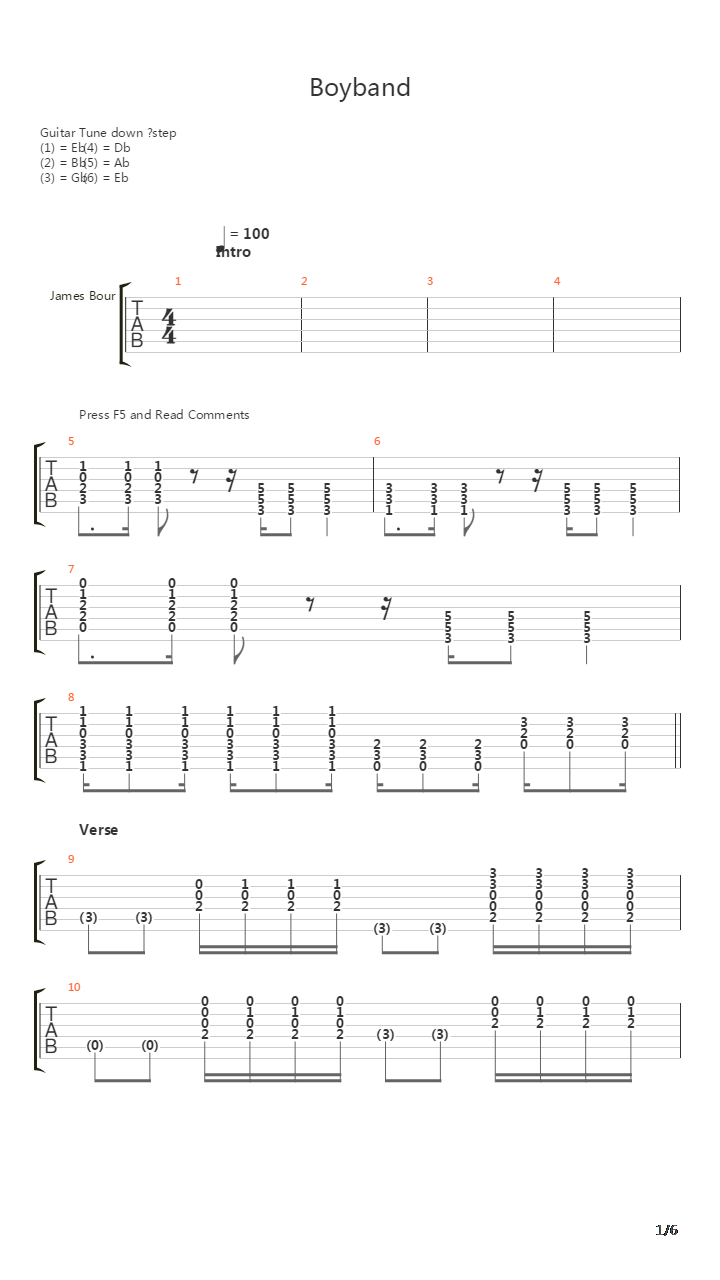 Boyband吉他谱