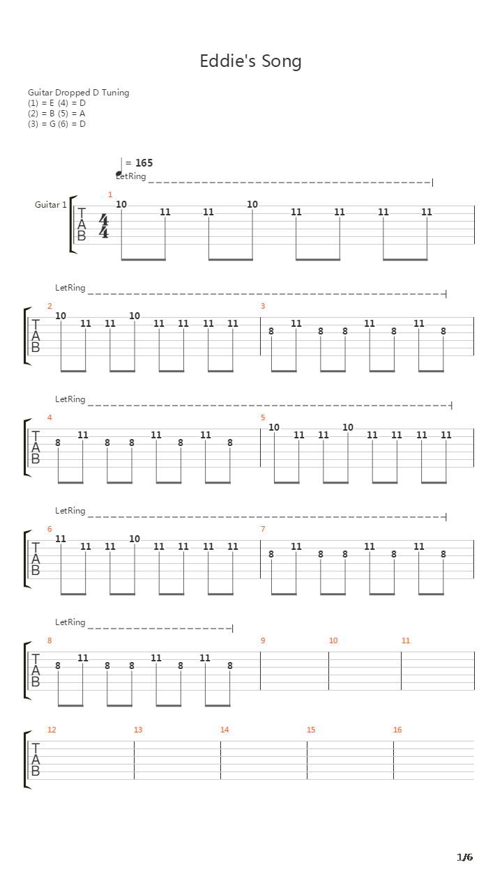 Eddies Song吉他谱