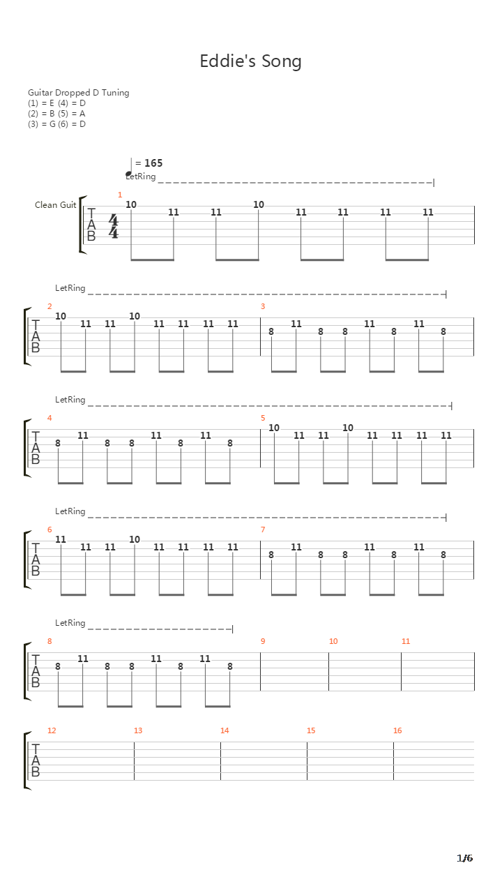 Eddies Song吉他谱