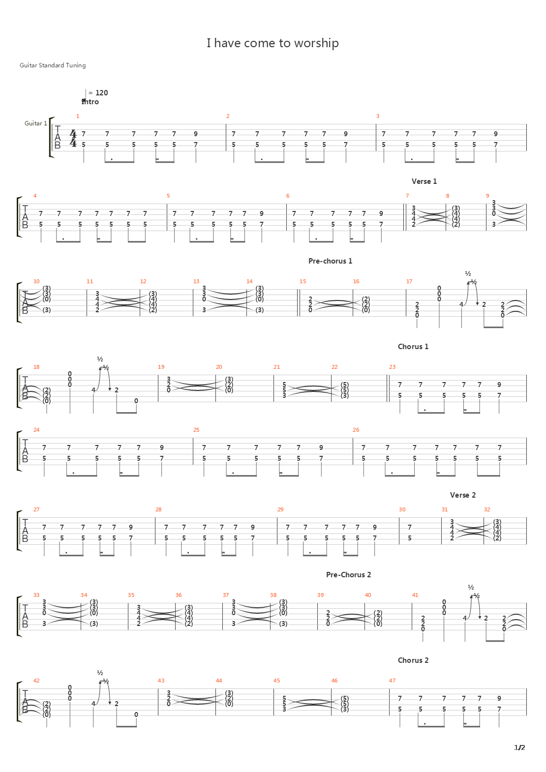 I Have Come To Worship吉他谱