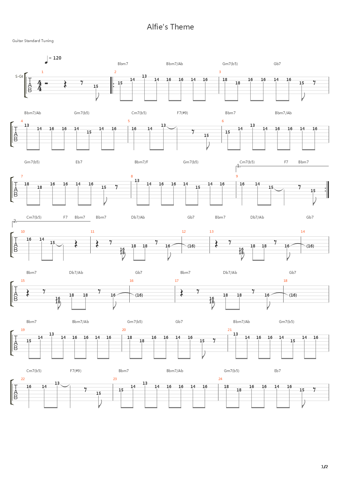 Alfies Theme吉他谱