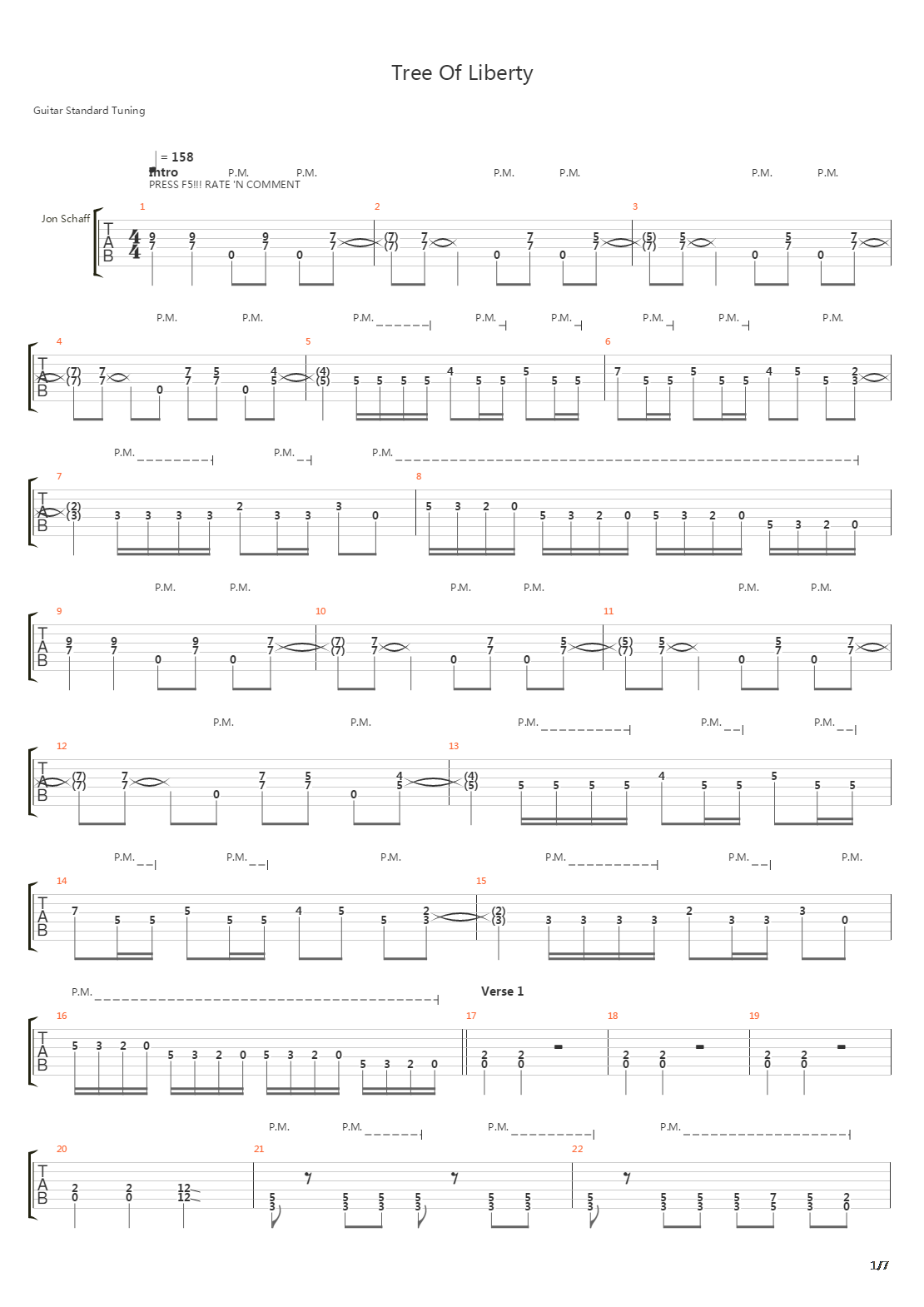 Tree Of Liberty吉他谱