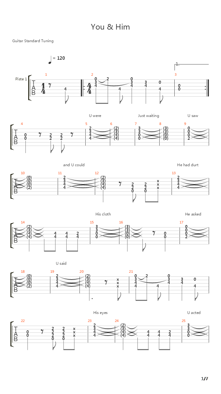 You And Him吉他谱