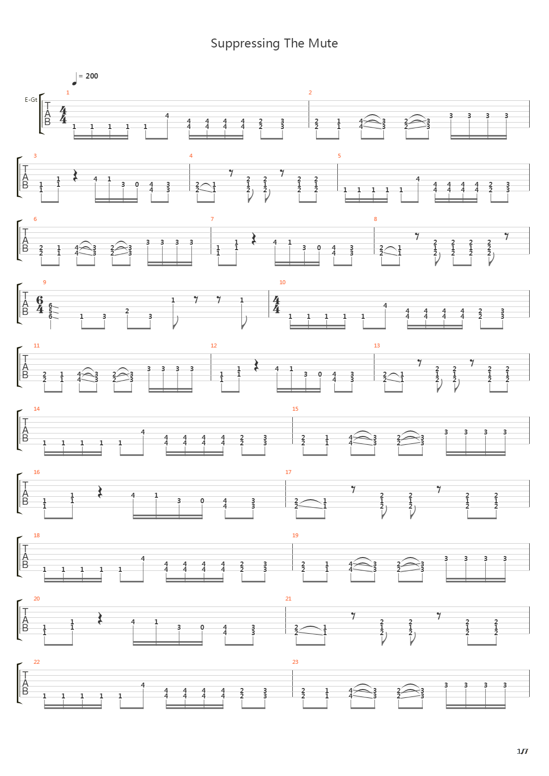 Suppressing The Mute吉他谱
