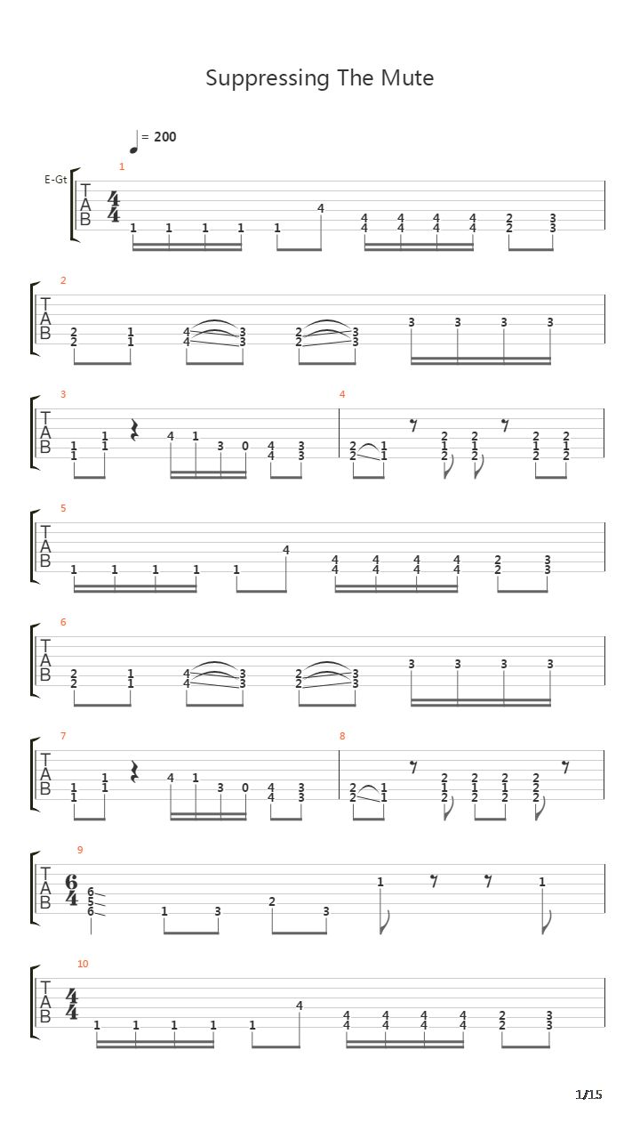 Suppressing The Mute吉他谱