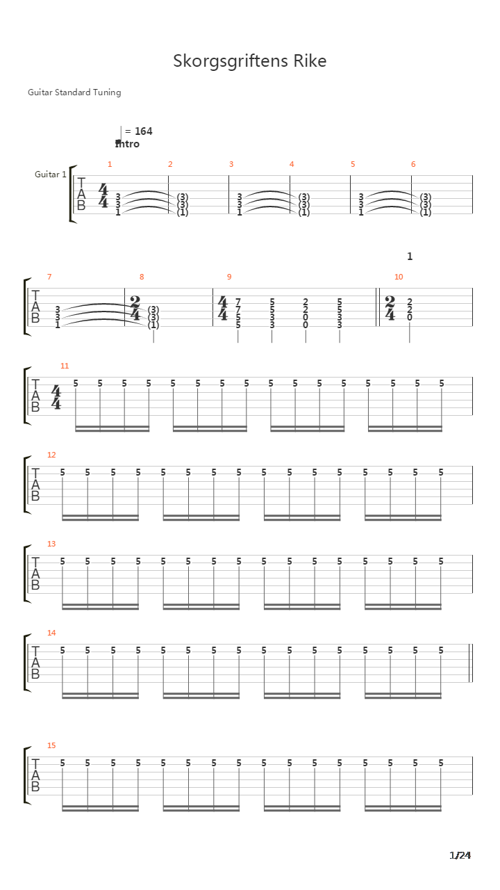 Skorgsgriftens Rike吉他谱