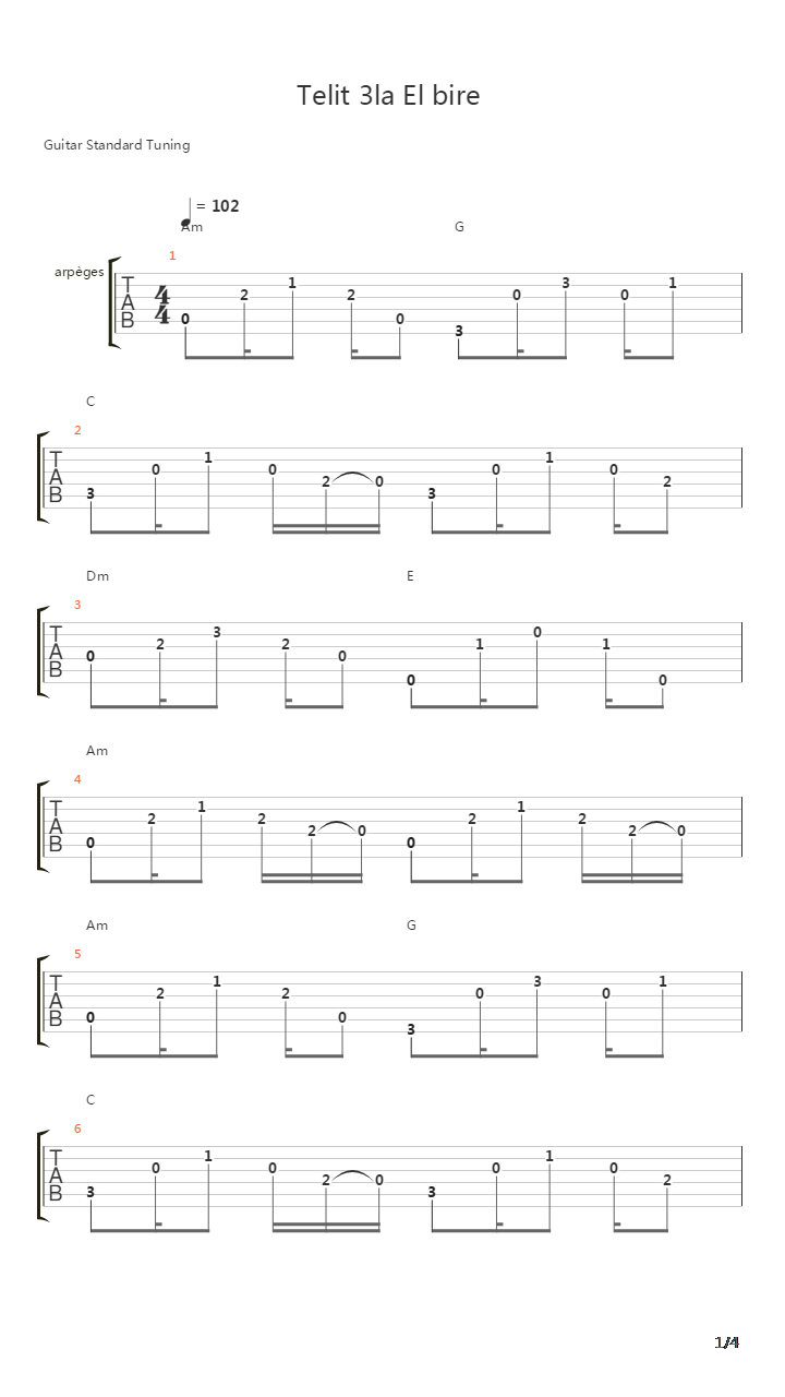 Telit 3A El Bire吉他谱