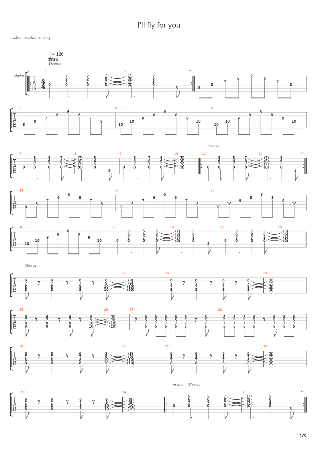 Ill Fly For You吉他谱
