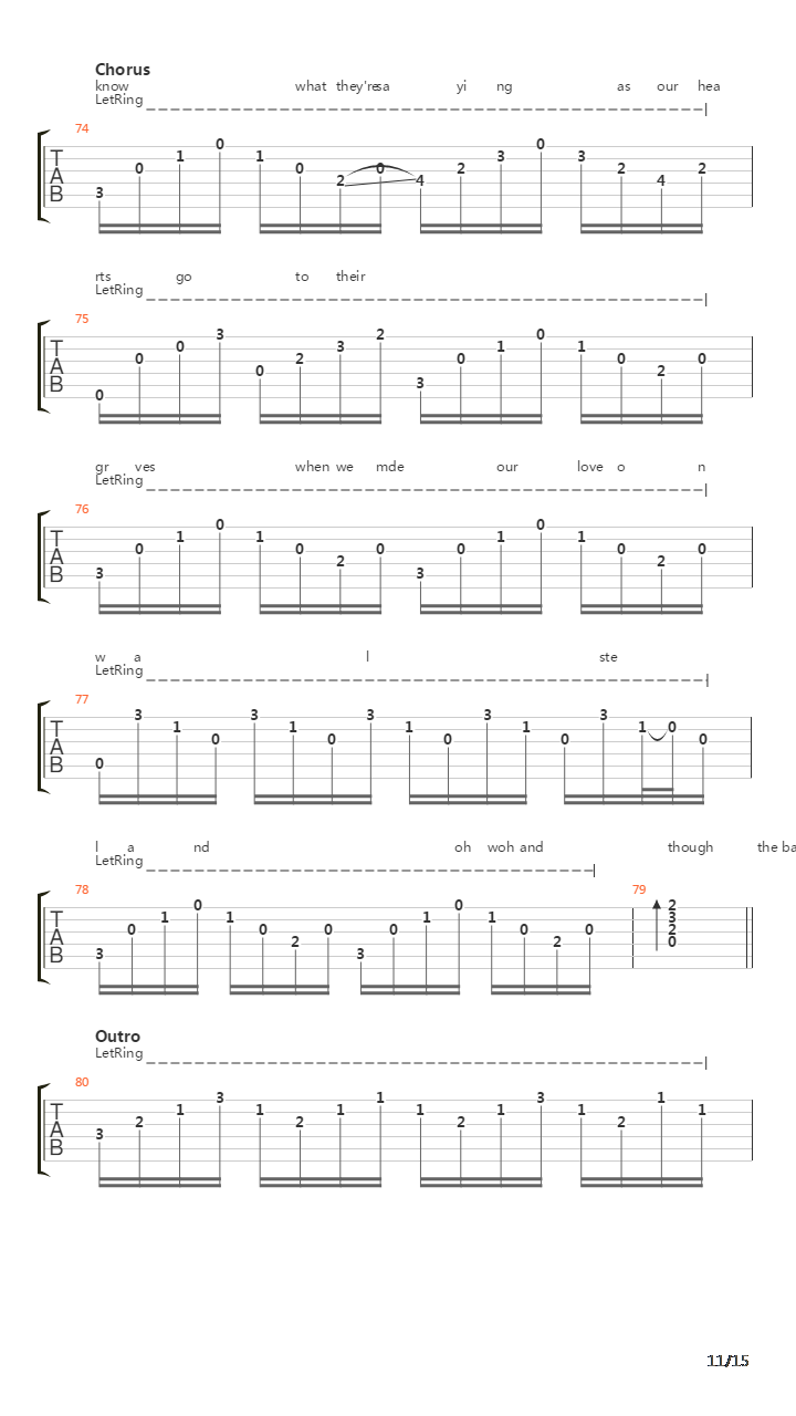 Through The Barricades吉他谱