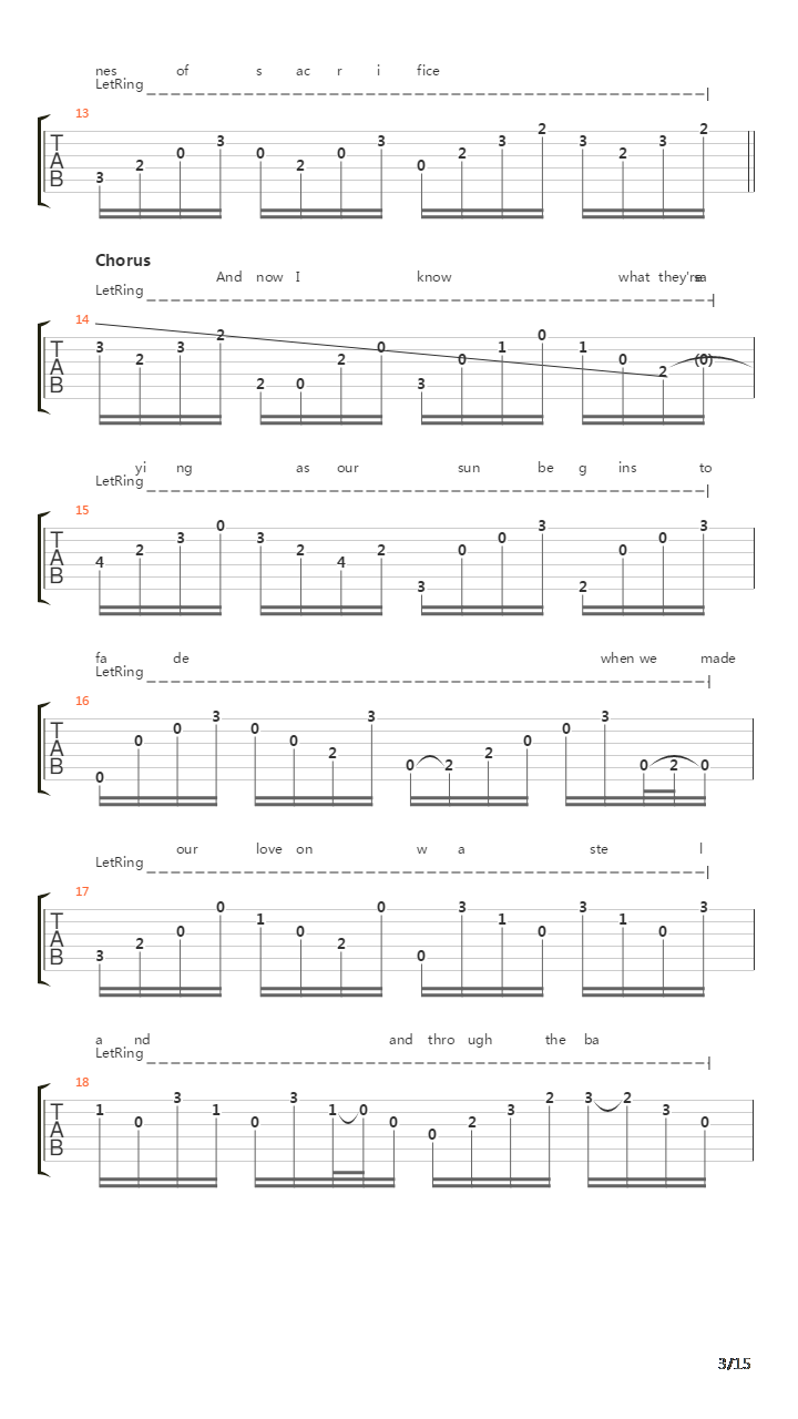 Through The Barricades吉他谱