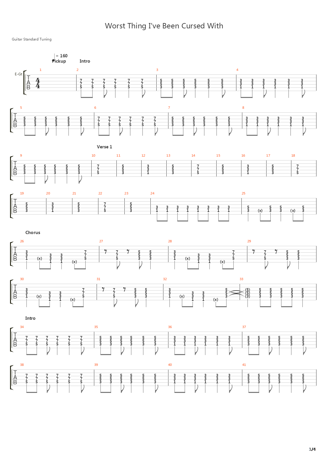 Worst Thing Ive Been Cursed With吉他谱