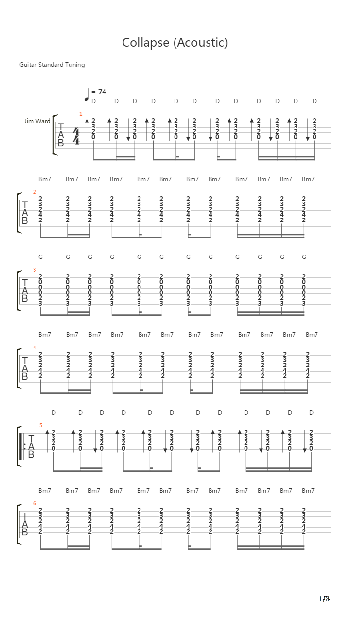 Collapse Acoustic吉他谱