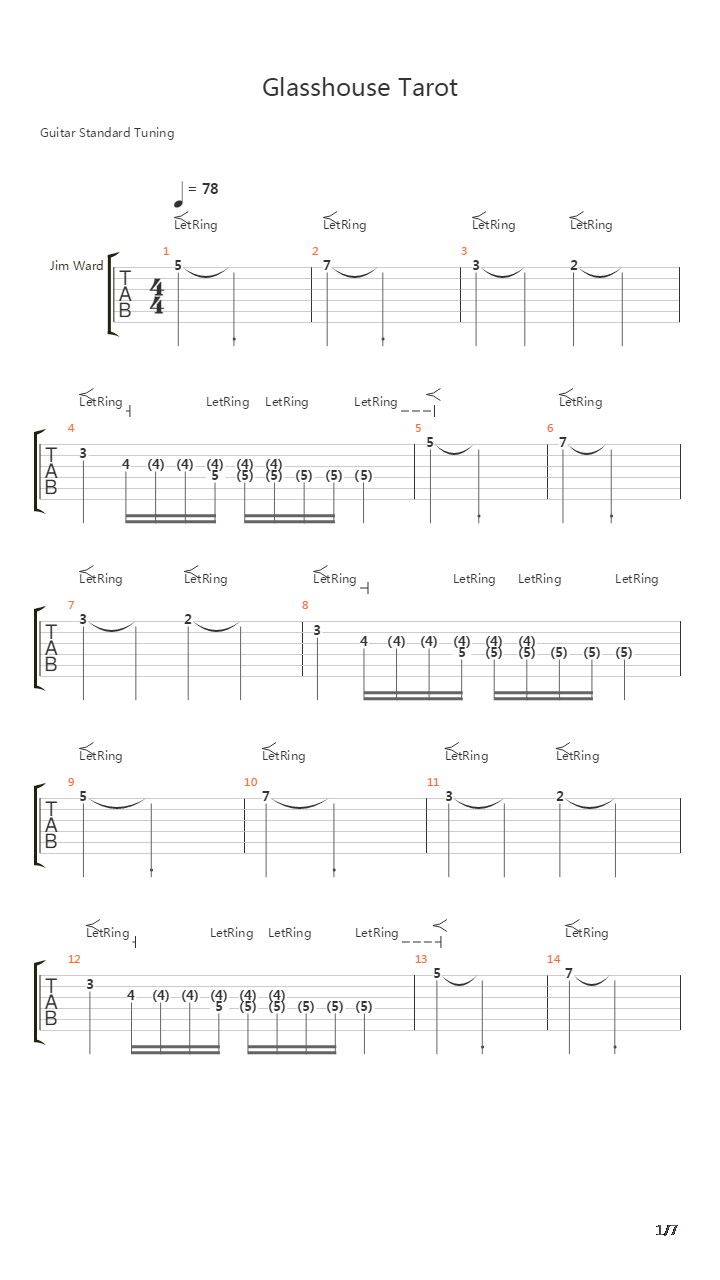 Glasshouse Tarot吉他谱