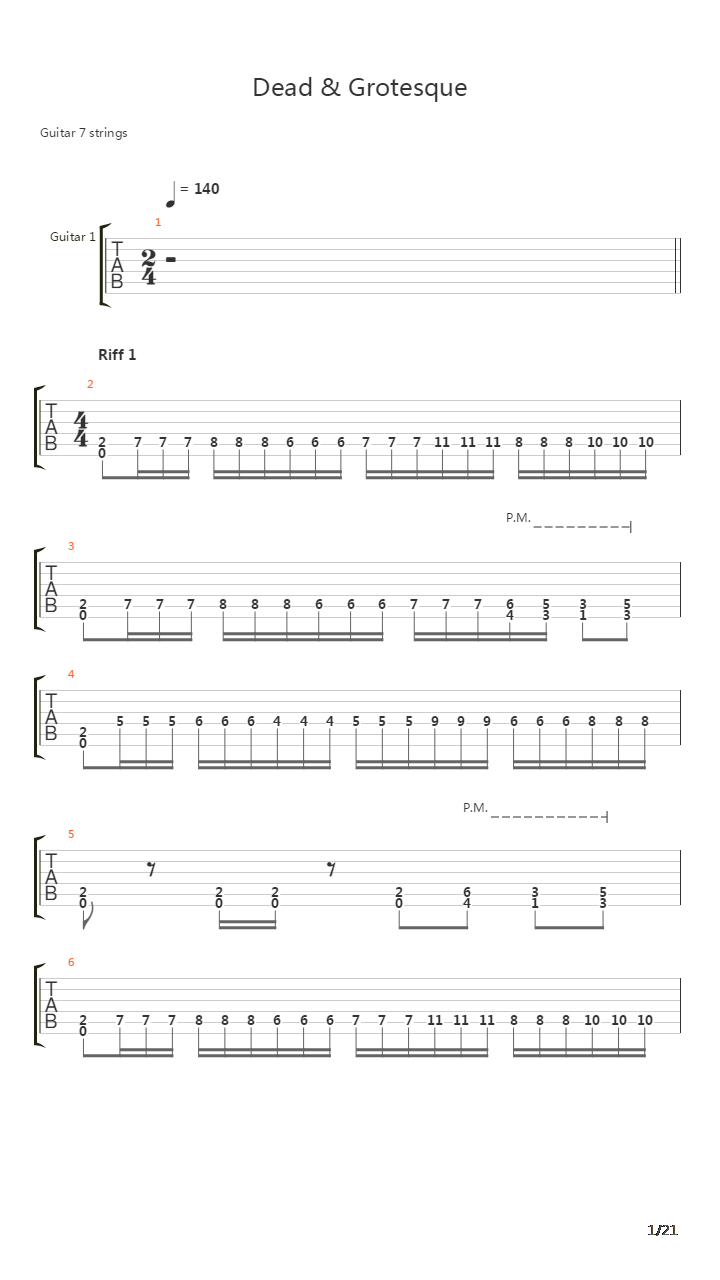 Dead Grotesque吉他谱