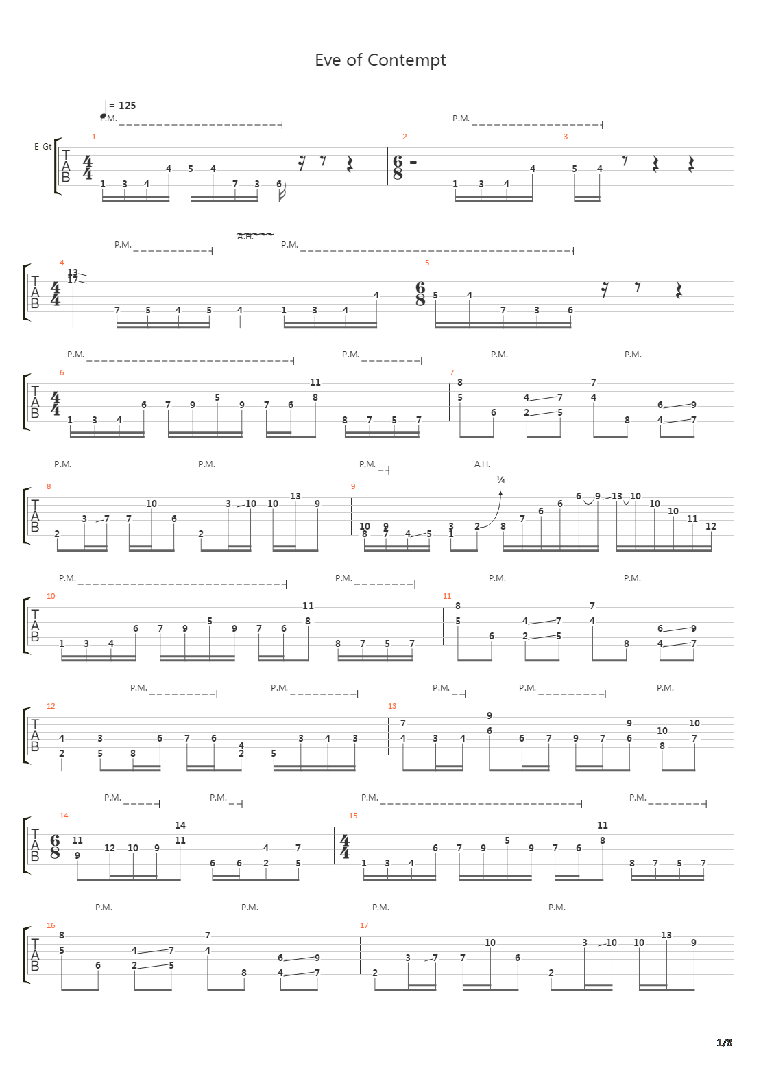 Eve Of Contempt吉他谱