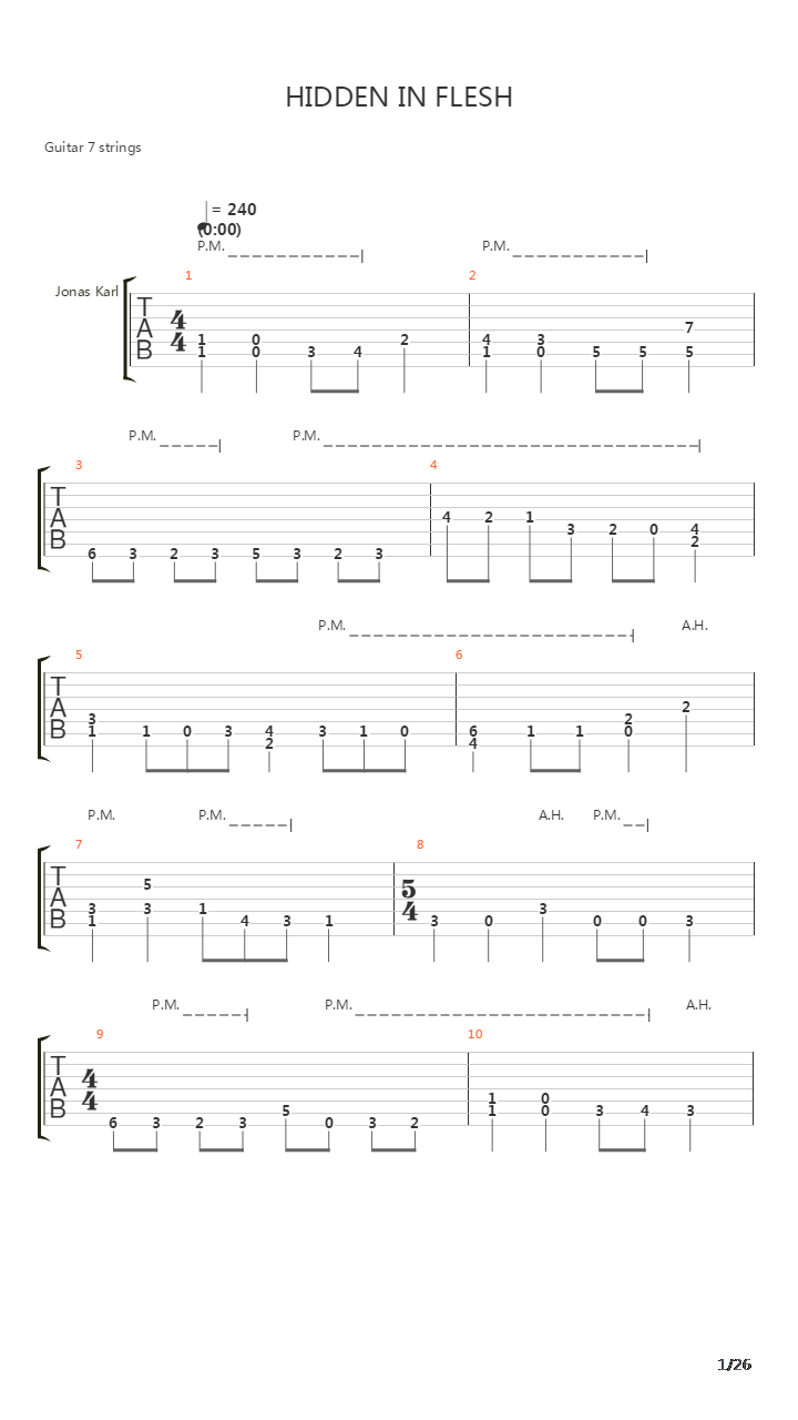 Hidden In Flesh吉他谱