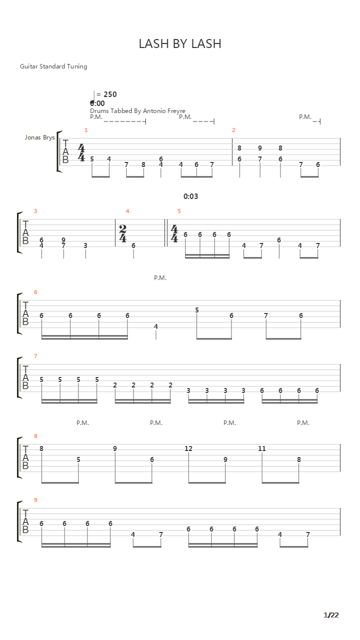 Lash By Lash吉他谱