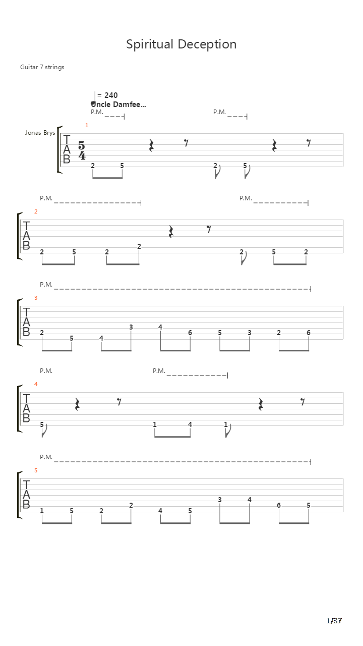 Spiritual Deception吉他谱