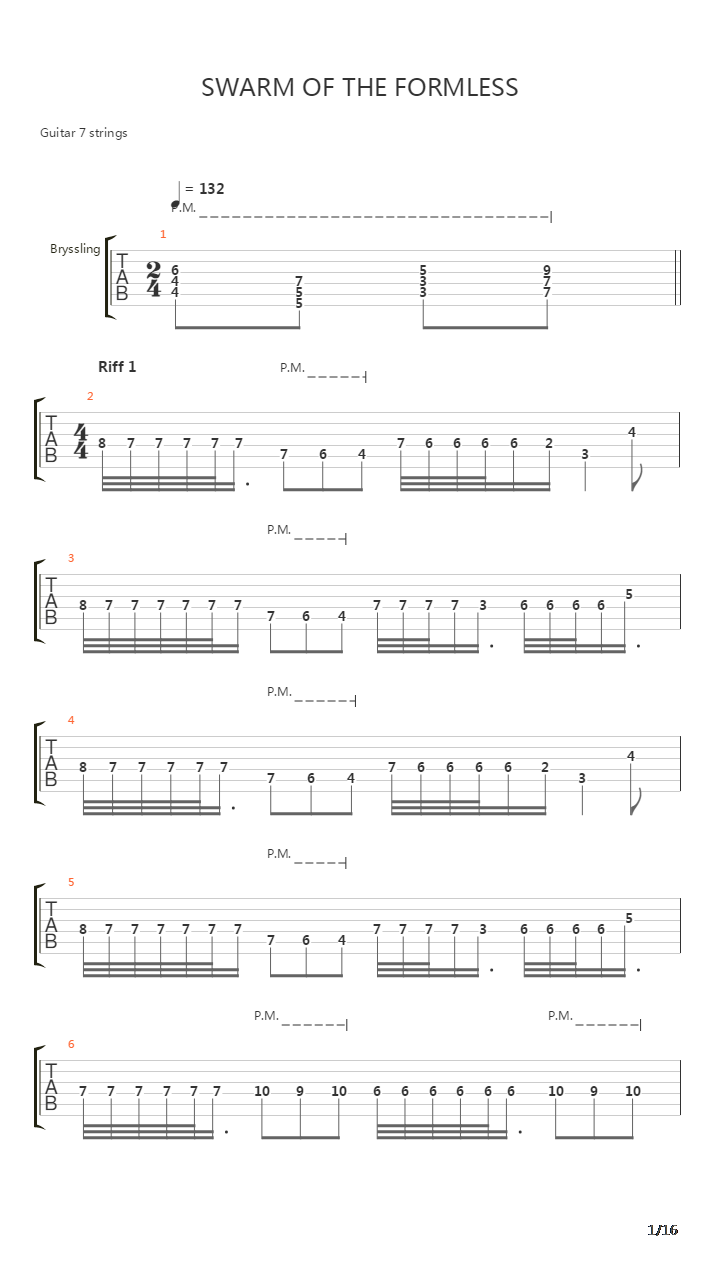 Swarm Of The Formless吉他谱