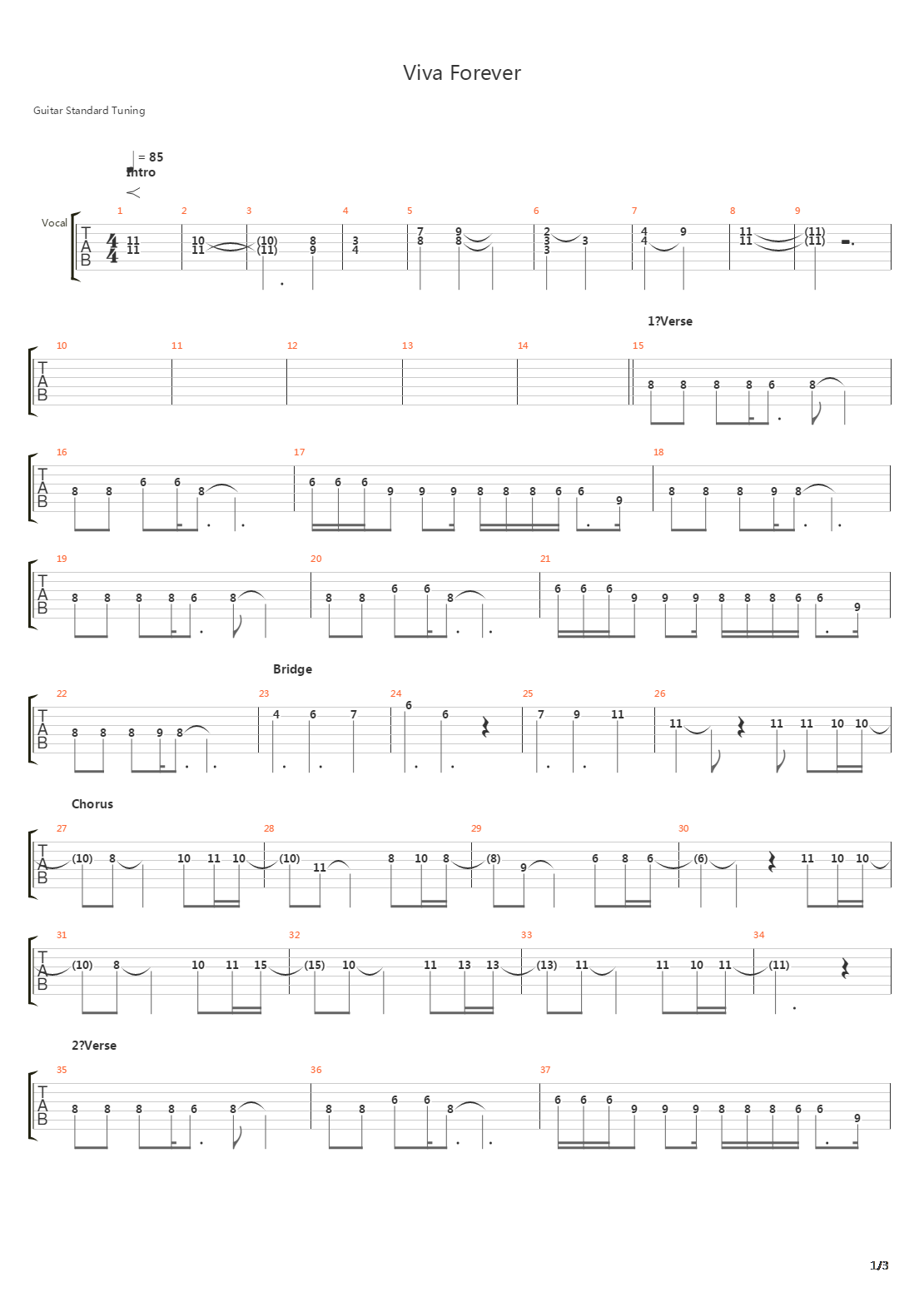 Viva Forever吉他谱