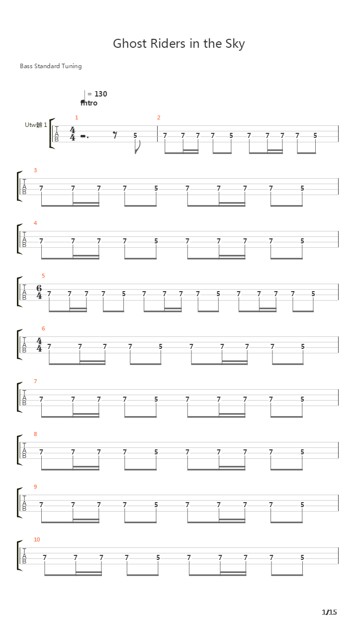Ghost Riders In The Sky吉他谱