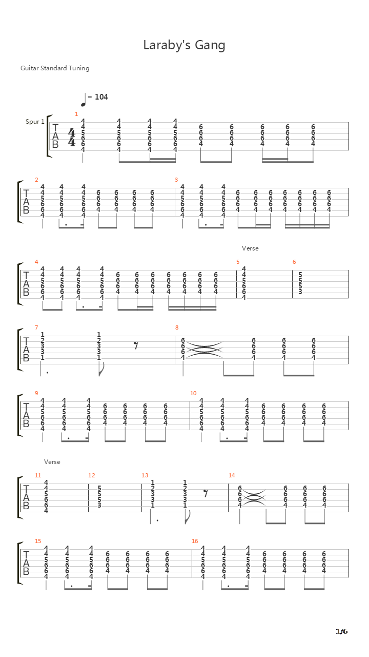 Larabys Gang吉他谱