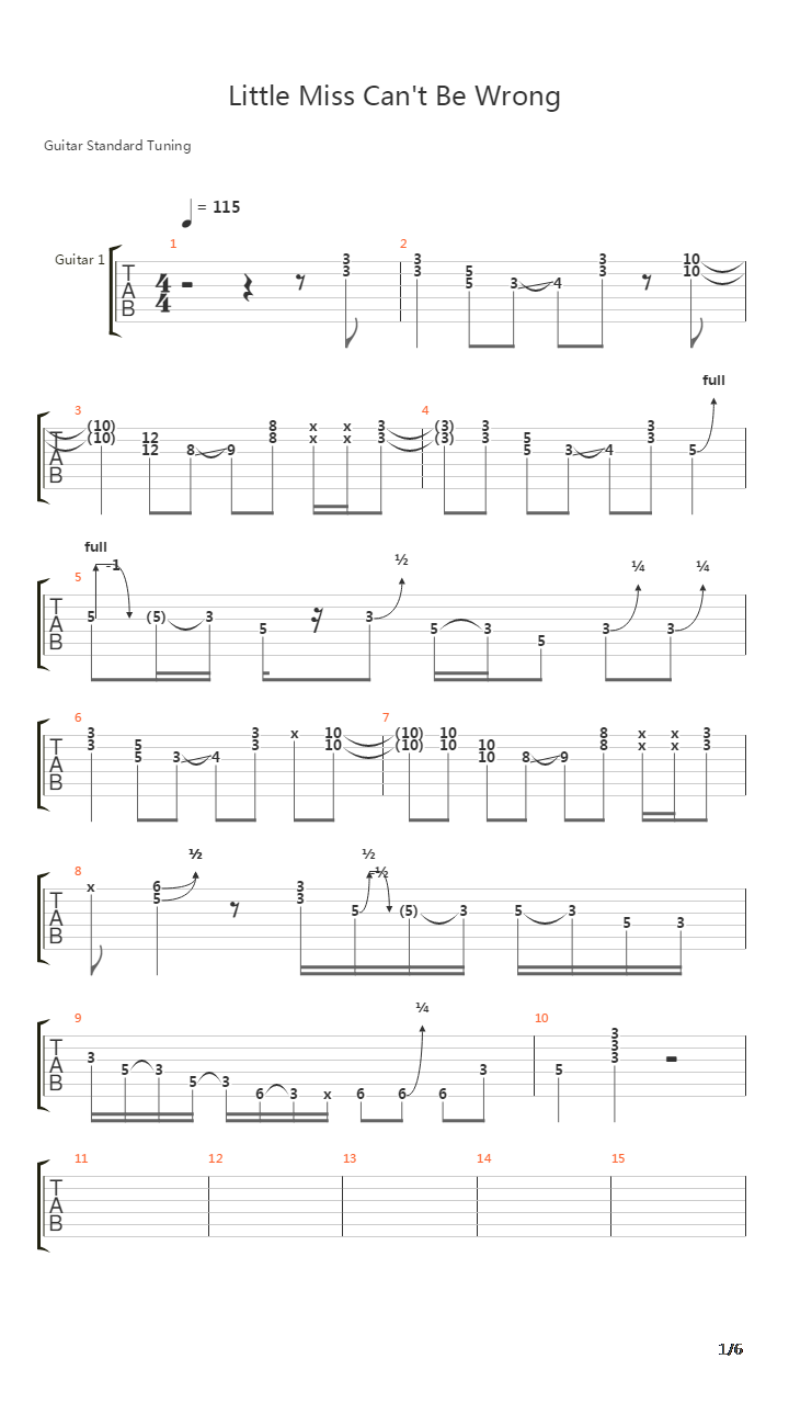 Little Miss Cant Be Wrong吉他谱