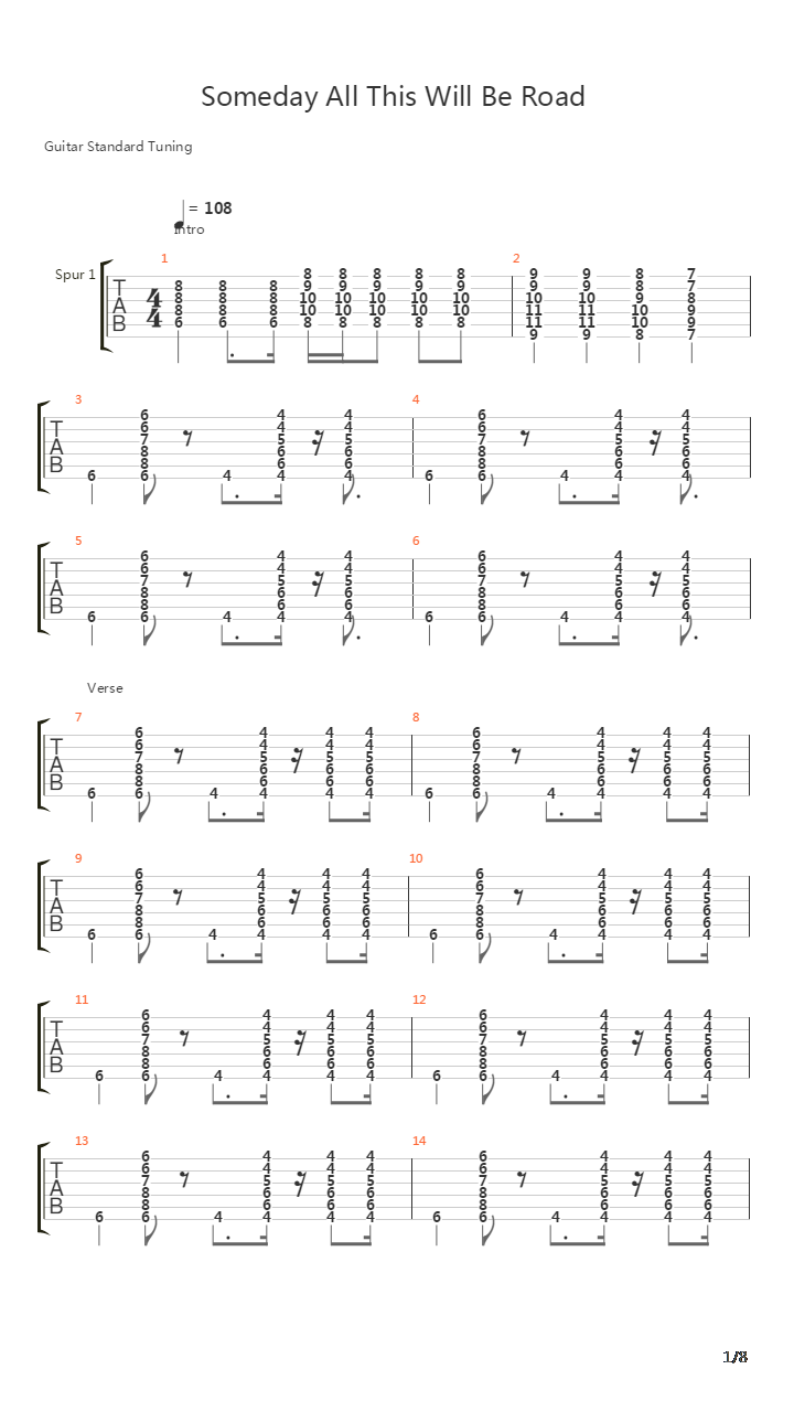 Someday All This Will Be Road吉他谱
