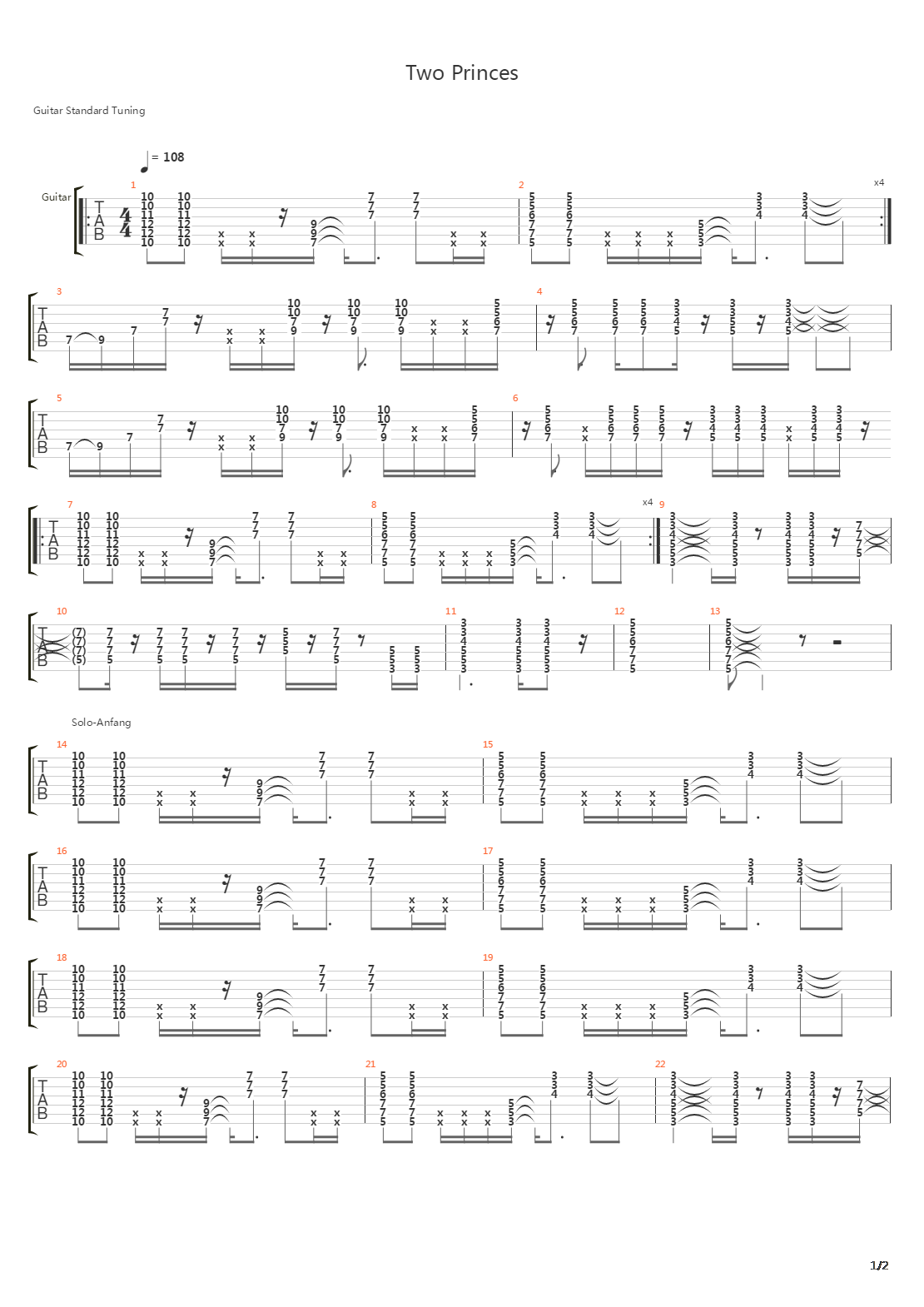 Two Princes吉他谱