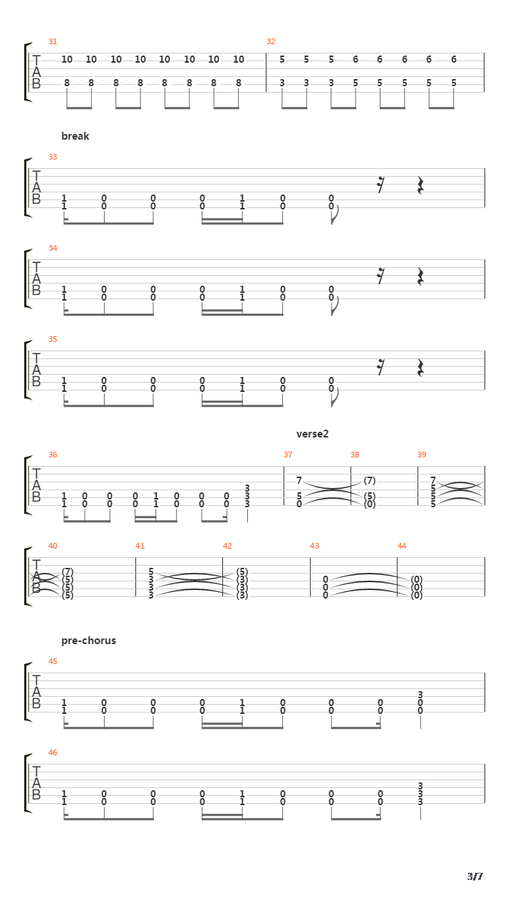Beginning Of The End吉他谱