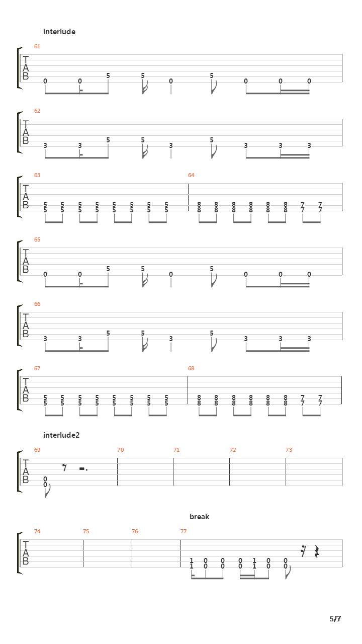 Beginning Of The End吉他谱