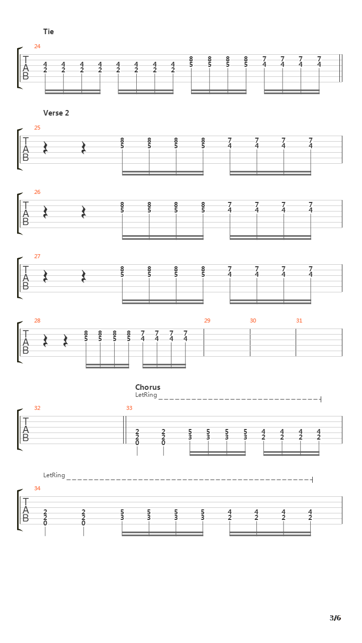 Detached吉他谱