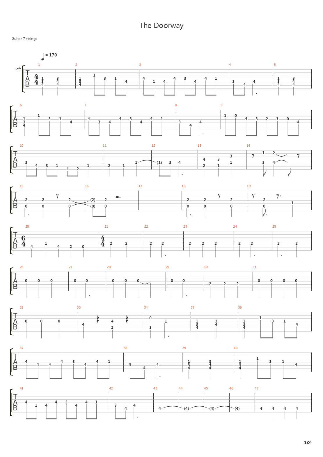 Doorway吉他谱