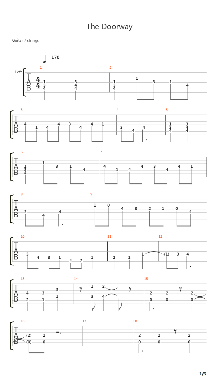 Doorway吉他谱