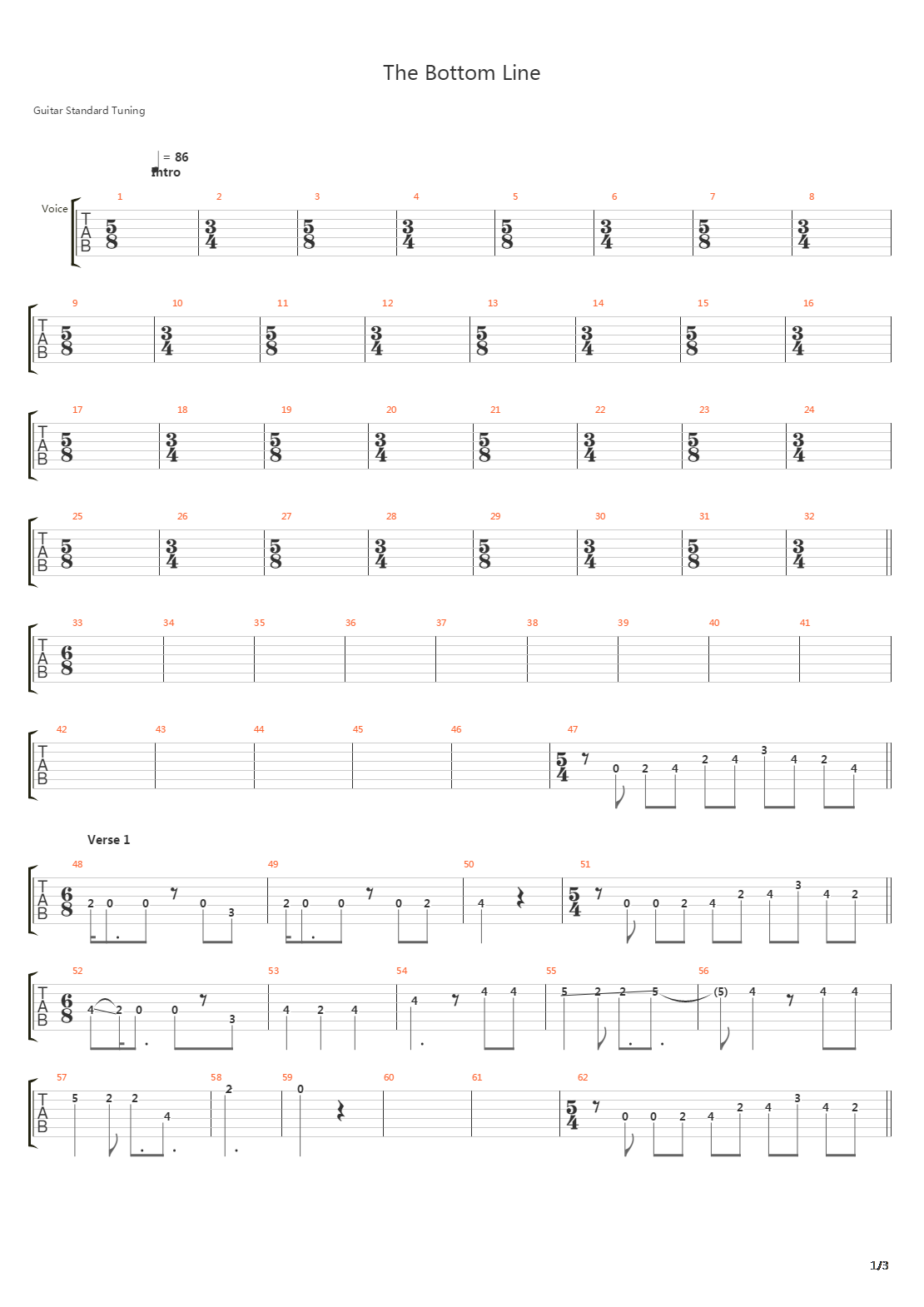 The Bottom Line吉他谱