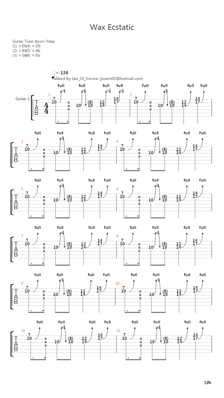 Wax Ecstatic吉他谱