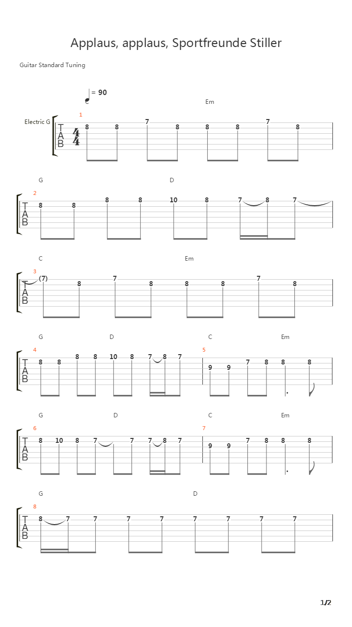 Applaus Applaus吉他谱